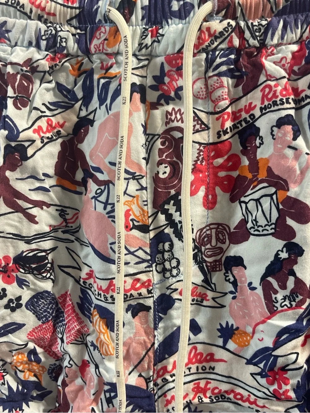 Scotch & Soda Multicolor Printed Drawstring Athletic Shorts - Picture 2 of 6